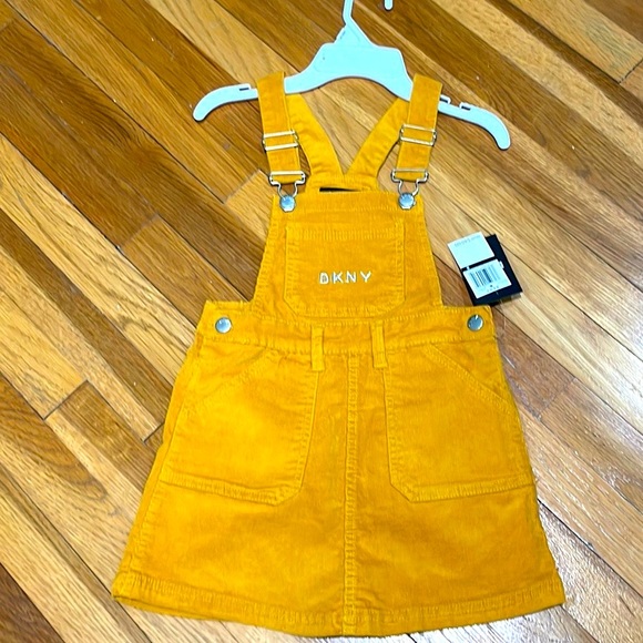 Dkny Dresses Dkny Mustard Yellow Corduroy Dress Overalls Girls Sz 8